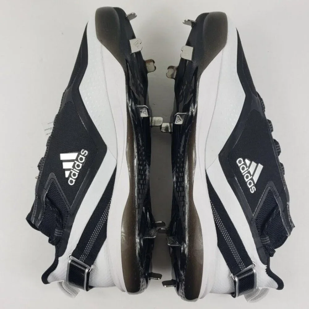 Men's FY4178 Adidas Icon 7 Boost Metal Baseball Cleats Size 12.5 Black & White - Picture 4 of 10